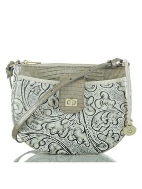 Brahmin Vanessa Shoulder/Crossbody Bag in Crème Delano Embossed Leather